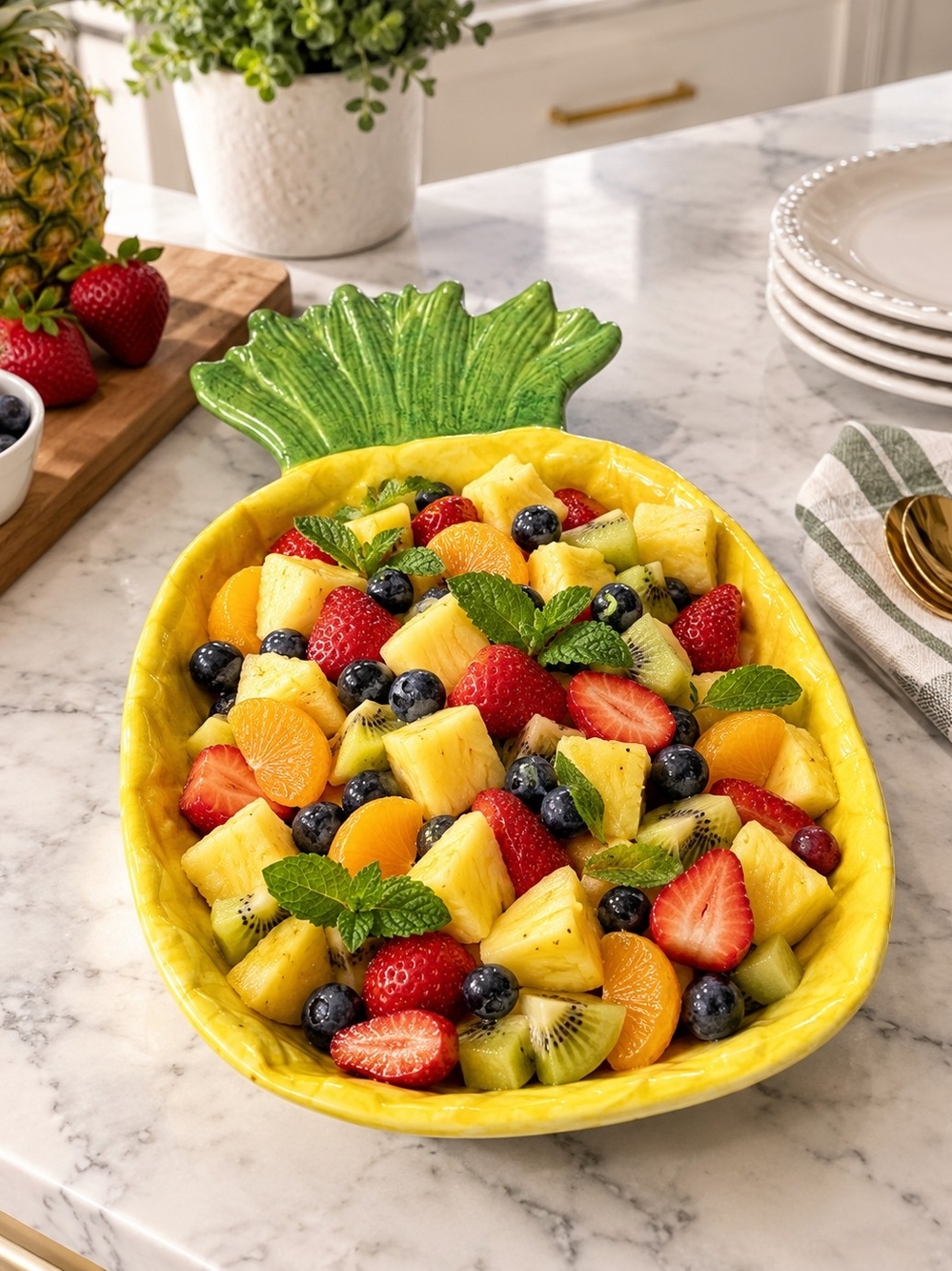 Pineapple-Shaped Serving Bowl
